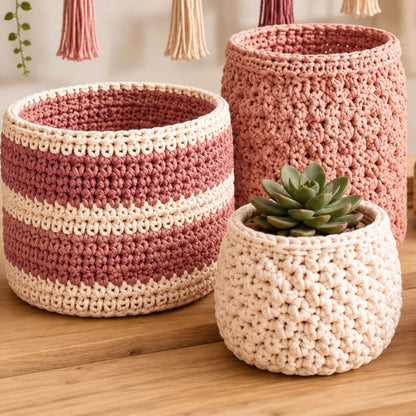40 crochet home decor patterns bundle pdf | crochet basket, plant pot cozy & hanging planter patterns